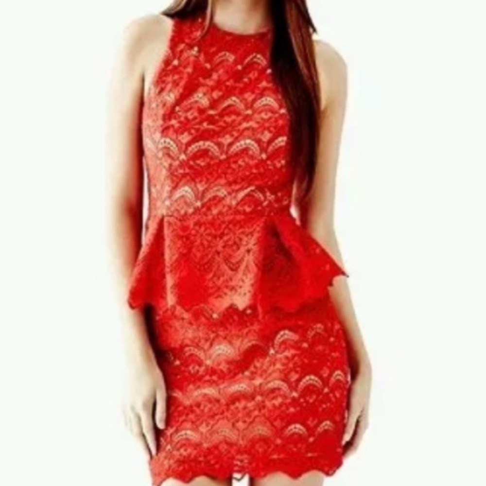 Guess Lace Peplum Dress